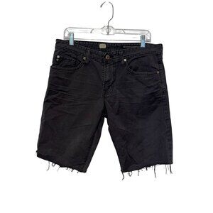 Adriano Goldschmied Black The Protege Straight Bermuda  Cutoff Shorts Mens Size